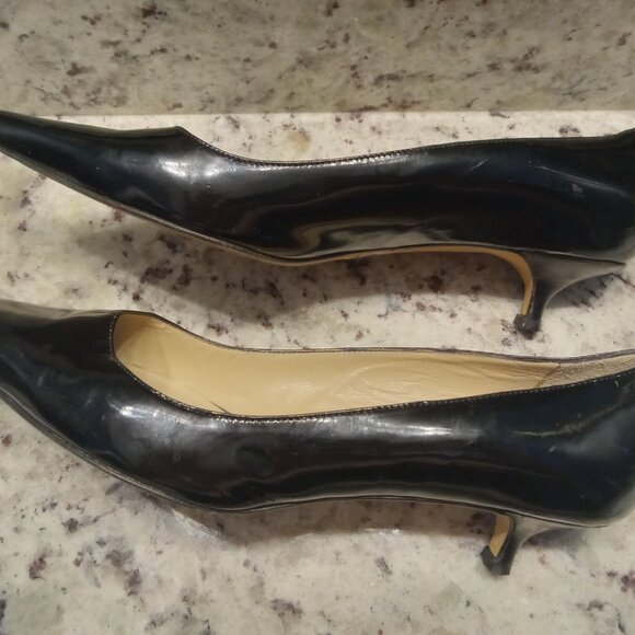 MICHAEL KORS-Black Patent Leather Pointed Kitten Heel-Size 10M - Picture 6 of 13